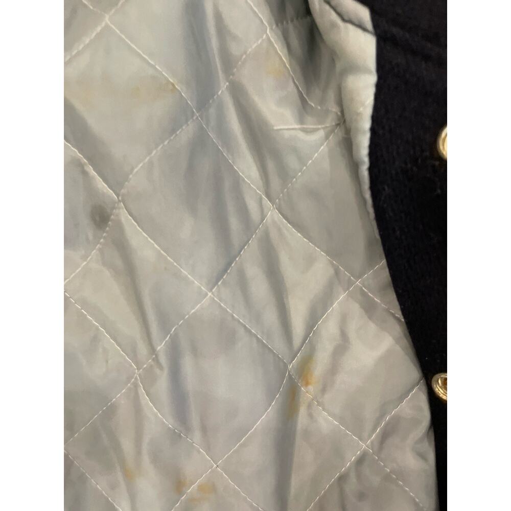 Vintage Felco Basketball Navy Wool Quilted Varsity Letterman Jacket Sz M/L - Picture 10 of 11